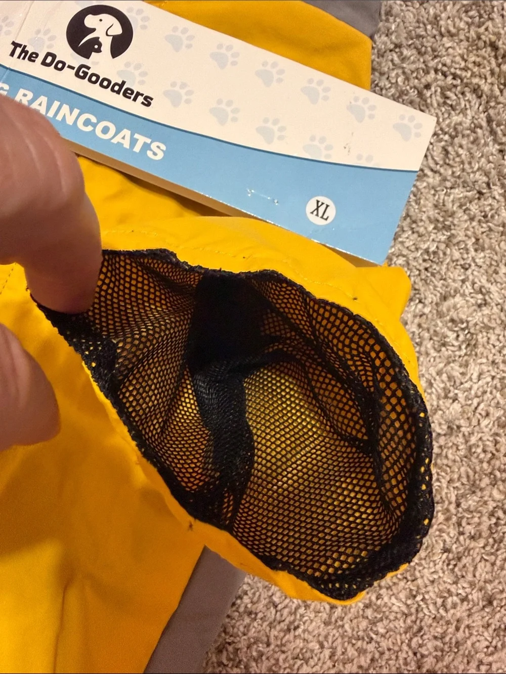 The Do-Gooders Dog Raincoat Yellow & Gray Dog- XL